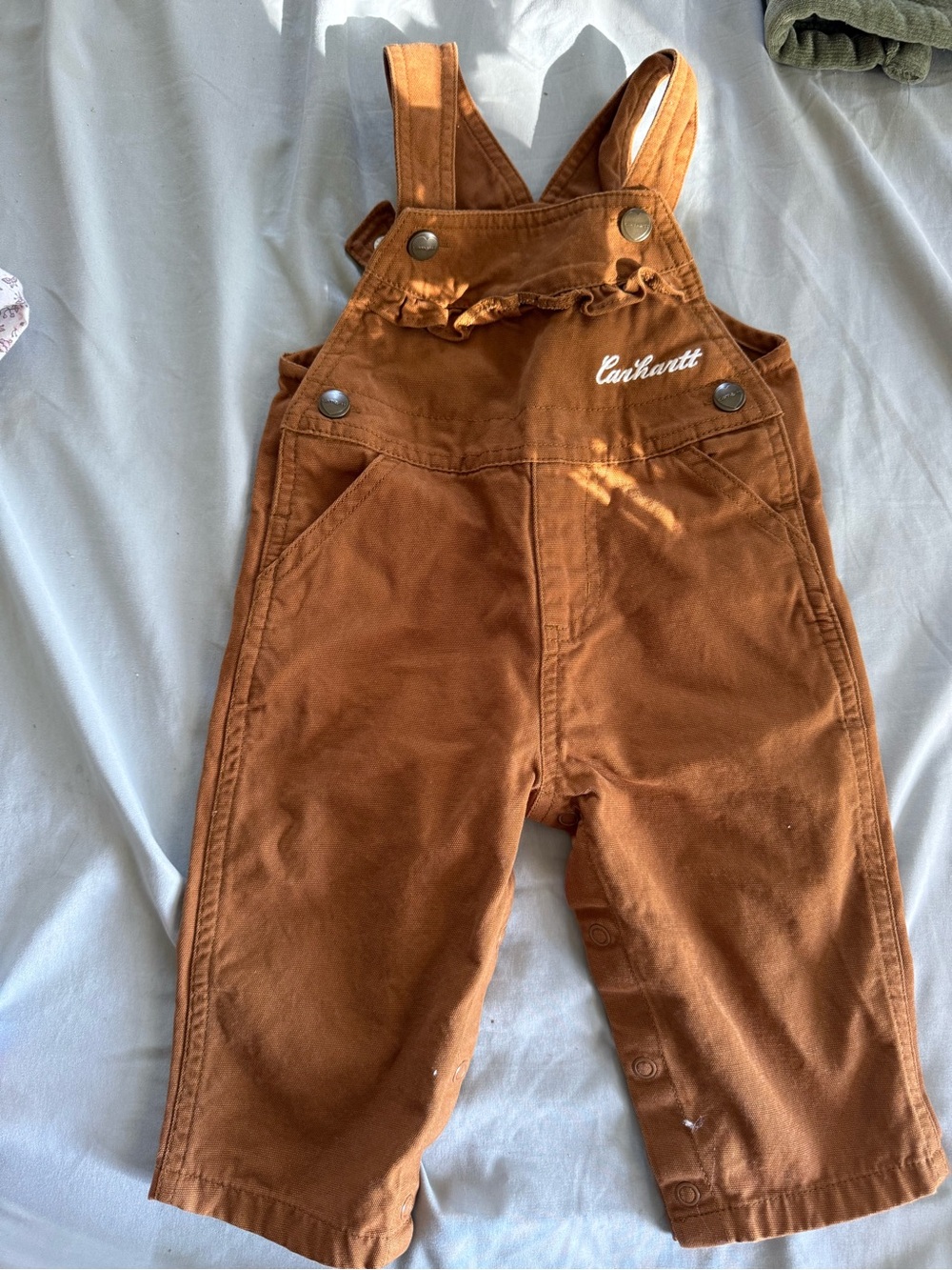 Carhartt Rust Brown Toddler Overalls with Front Bib